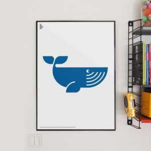 Affiche grande Baleine Bleue 50x70cm