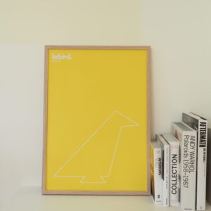 Affiche jaune lebird. outline Blanc 40x30cm