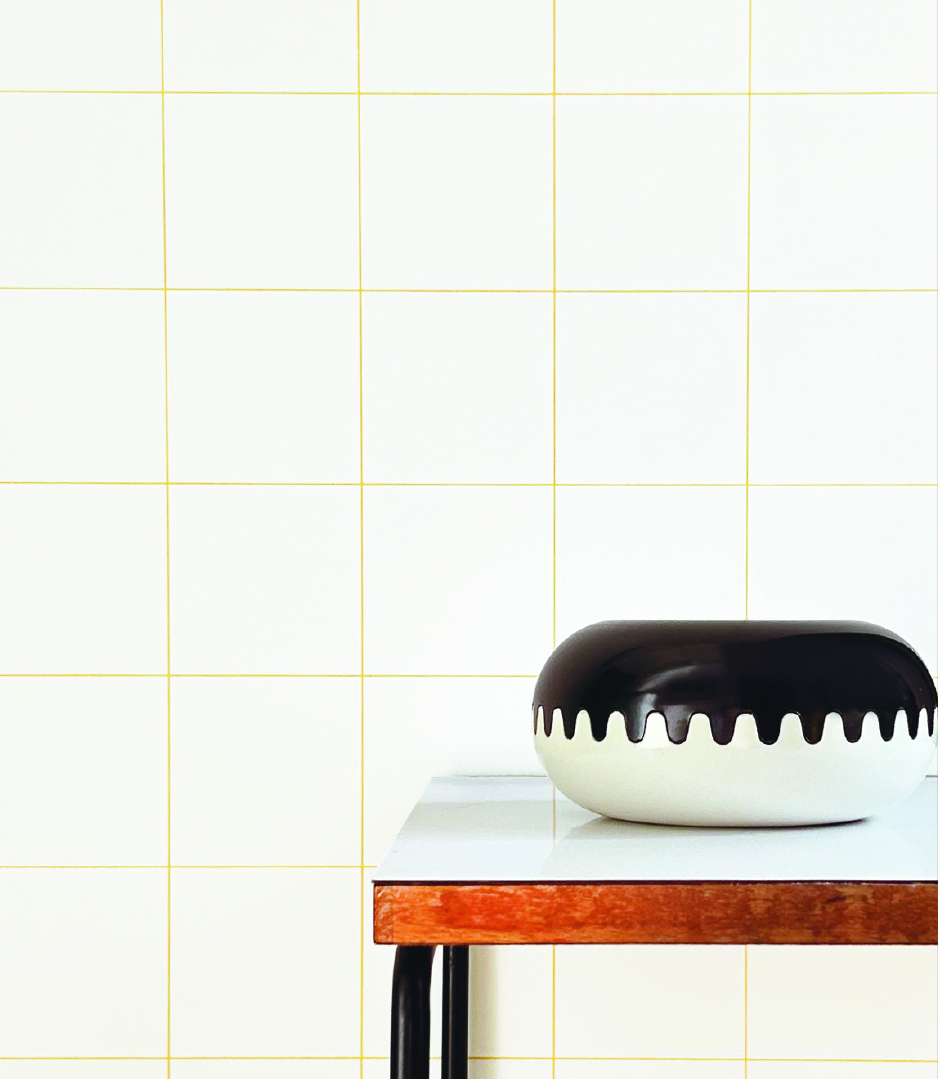 (NEW) Papier Peint Blanc à grands carreaux JAUNE