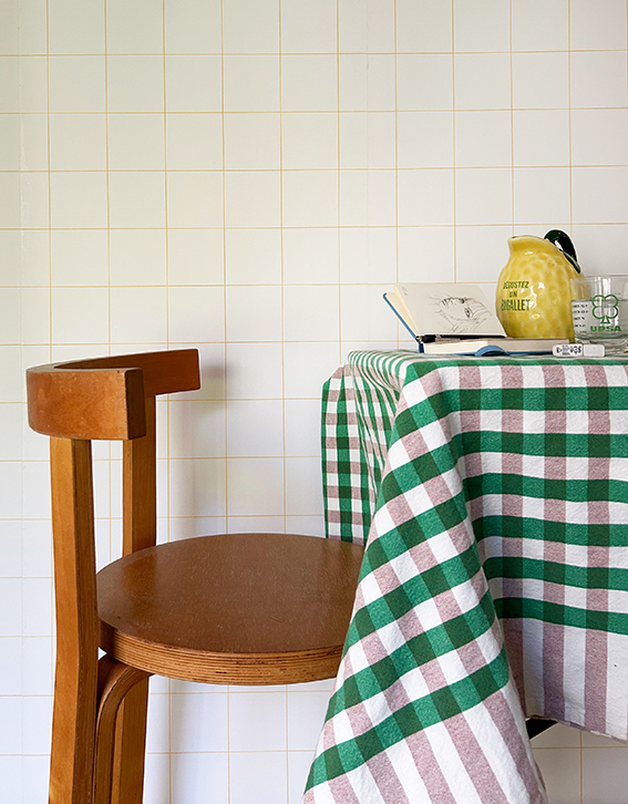 (NEW) Papier Peint Blanc à grands carreaux JAUNE – Image 5