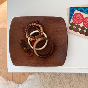 vide poche vintage en teck